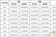 人民币汇率招行(招行人民币实时汇率)